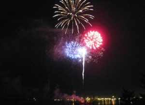 2010 Fireworks display viewed from the deck at the Community Boating Center